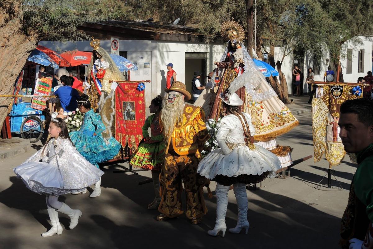 A "diablada" or dancing devils baile, the "Servants of the Virgin" from the city of Iquique