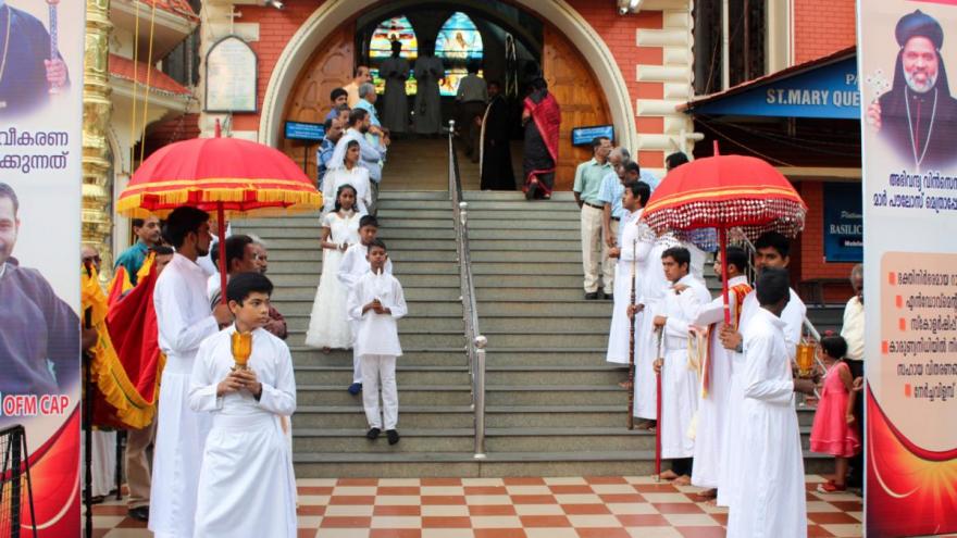 St. Mary Queen of Peace Basilica, a Syro-Malankara Catholic Church in Thiruvananthapuram, Kerala, celebrates a feast. Photo courtesy St. Mary Queen of Peace.