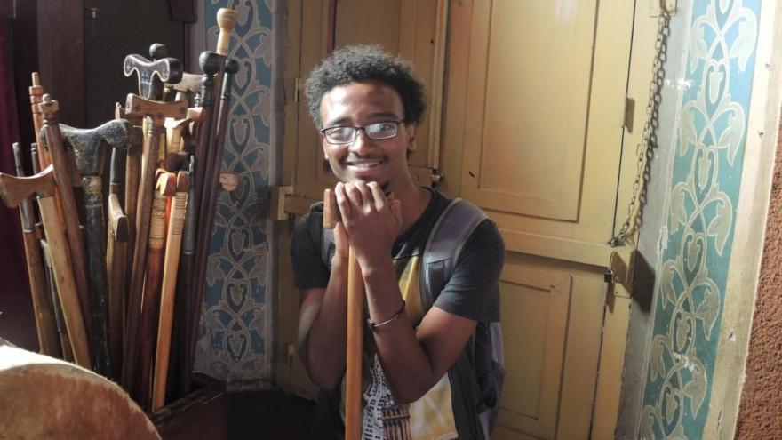 Prayer staffs for support during the hours' long liturgy for those who pray the traditional Ethiopian way. Unlike Orthodox, Catholics have the option for pews or standing.