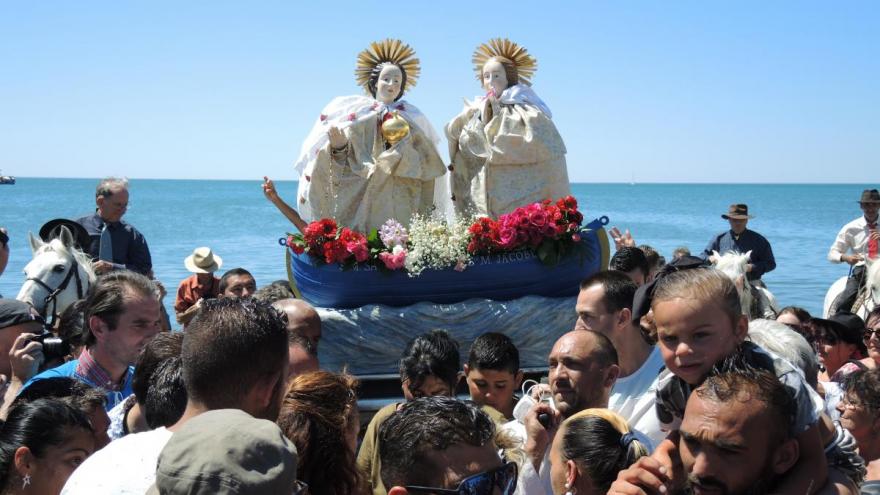 A feast for the Saintes Maries and Sainte Sara in the Camargue each May reenacts the arrival of Jesus's friends, and the introduction of Christianity, to France.
