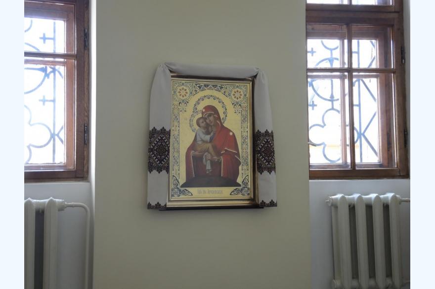 At Easter, icons are draped with embroidered cloth to honor them, an adapted pre-Christian tradition.