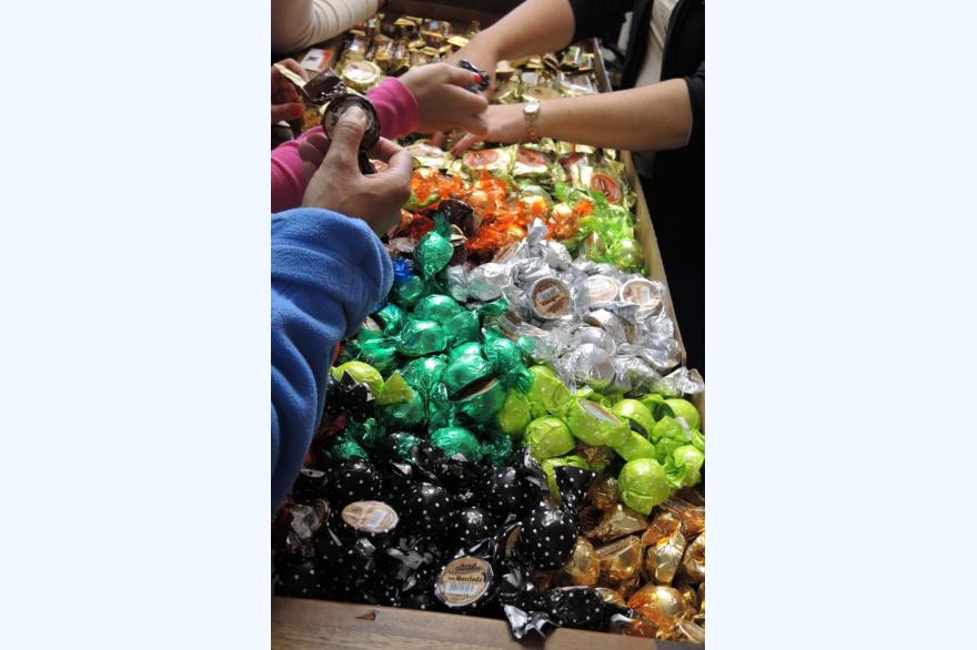 Chocolates for sale in Ouro Preto. Candies are a big part of Easter for Brazilians.