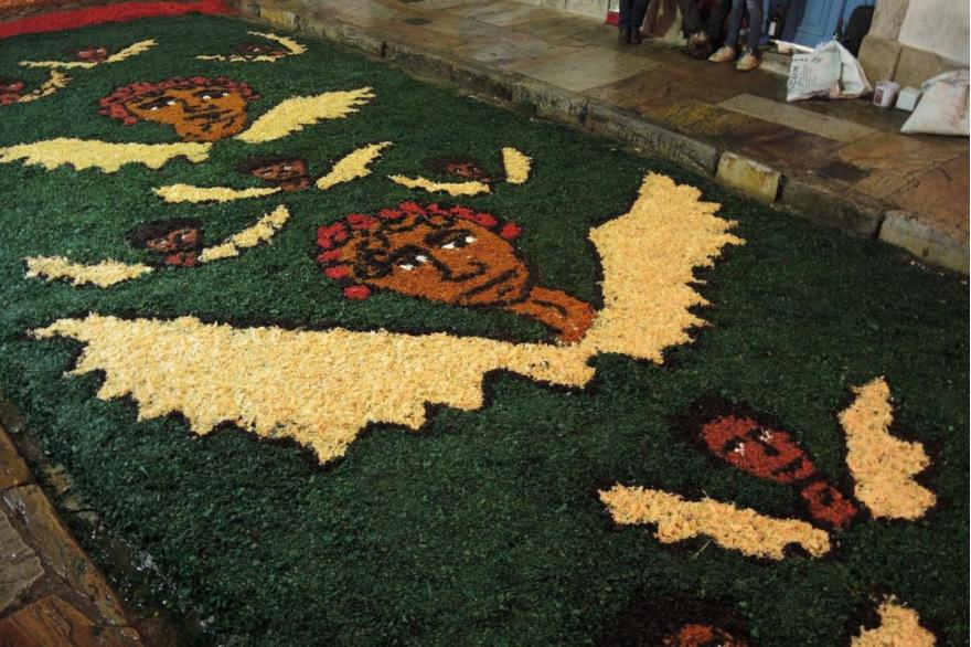 Tapetes along the Easter procession route.