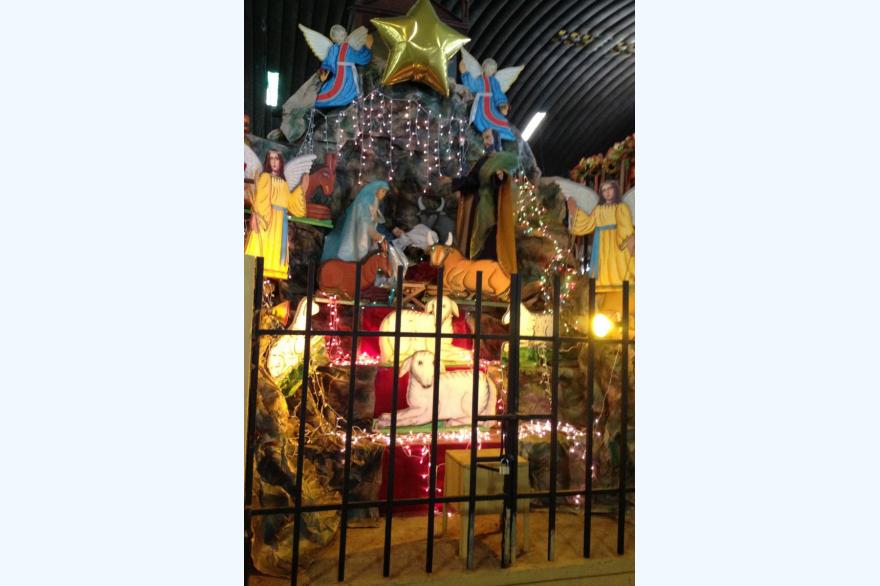 Nativity, one of several small shrines in San Miguelito Municipal Market, San Salvador, El Salvador