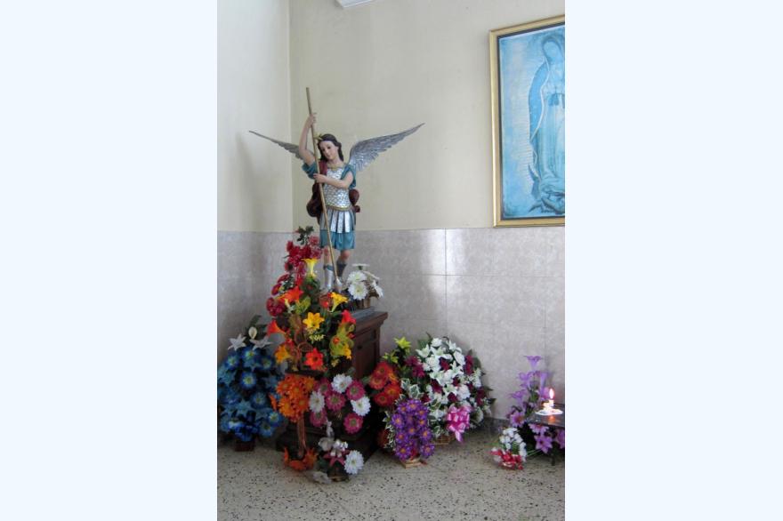 Statue of St. Michael the Archangel, Iglesia Catolica Maria Auxiliadora Don Rua, San Salvaror, El Salvador.