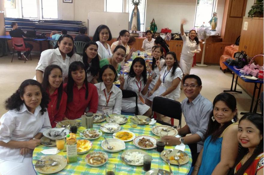 El Shaddai workers after services at St. Joseph's Church