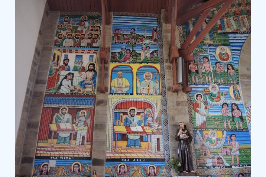 St. Anthony's Catholic Cathedral in Emdibir, Ethiopia, which follows Ethiopian Orthodox cues for decoration.