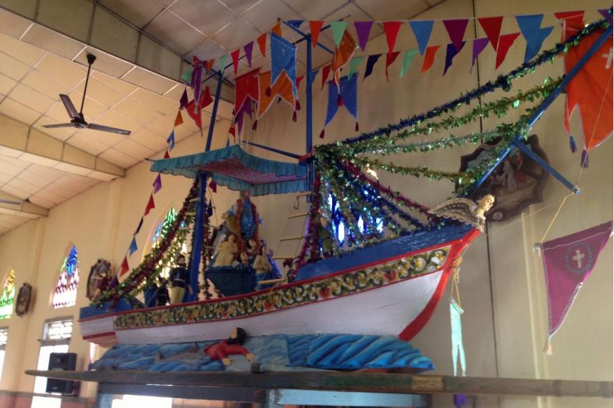 The large ship used in the celebrated Kappalottam festival at St. Mary's Forane church, commemorating the story of Jonah.