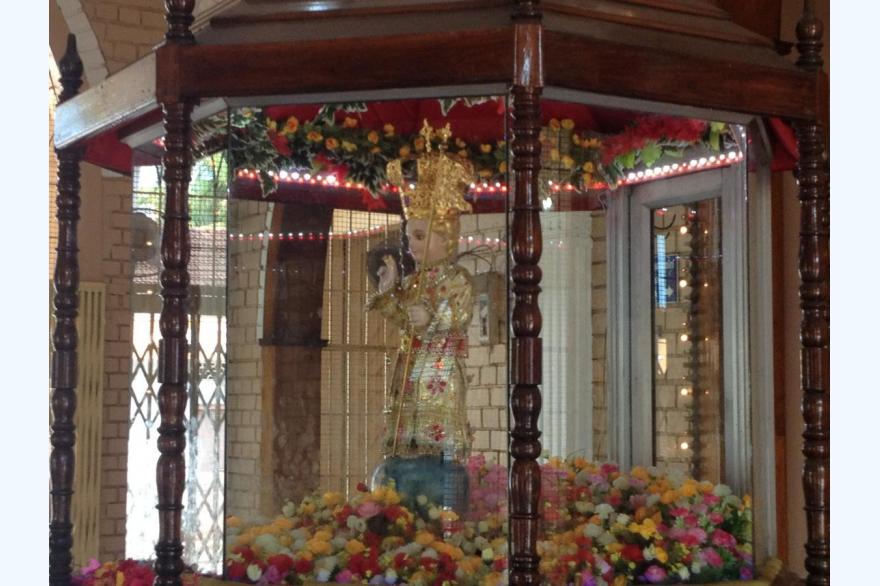 Image of a young Christ in a Syro-Malabar church in rural Kerala.