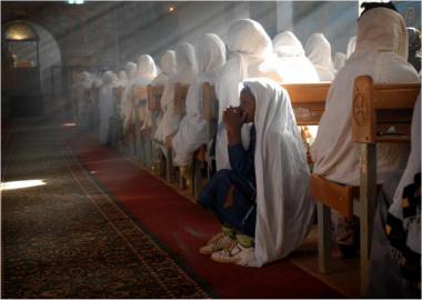 Many of the 4,000 residents of Embidir, Ethiopia, gathered before dawn to celebrate the arrival of the Old Testament in the Gurage language. Photo credit: Bible Society/ Clare Kendall