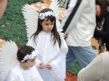 Awaiting the start of the early morning Easter procession, Ouro Preto, Brazil.
