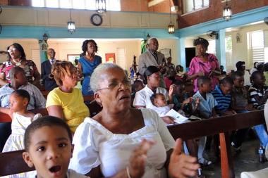 Parishioners at St. Anne's often clap, stand, sway and sing along with the music.