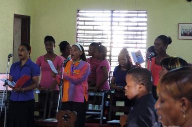 The choir at Holy Cross Church, Jamaica.