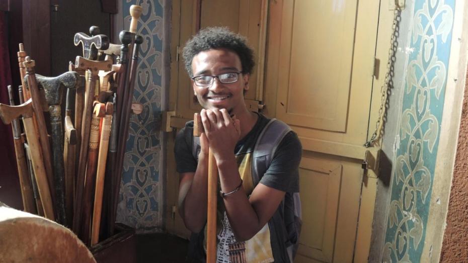 Prayer staffs for support during the hours' long liturgy for those who pray the traditional Ethiopian way. Unlike Orthodox, Catholics have the option for pews or standing.