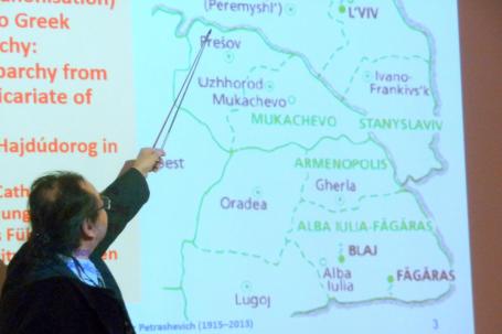 Sándor Földvári, Department of Baltic Studies at Debrecen University, defines Greek Catholic eparchies, or territories.
