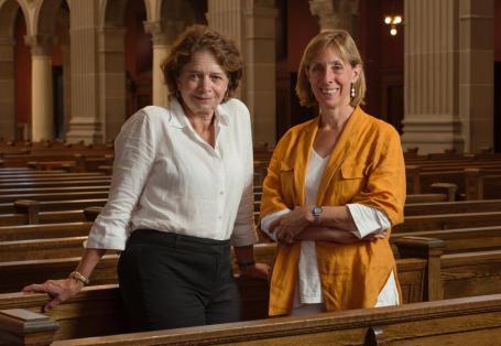 Exhibition curators Margot Balboni and Sarah Stanbury