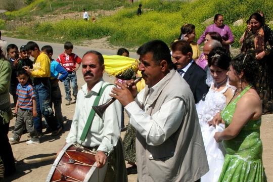 A wedding procession in the Christian village of Armash, Iraqi Kurdistan in 2009