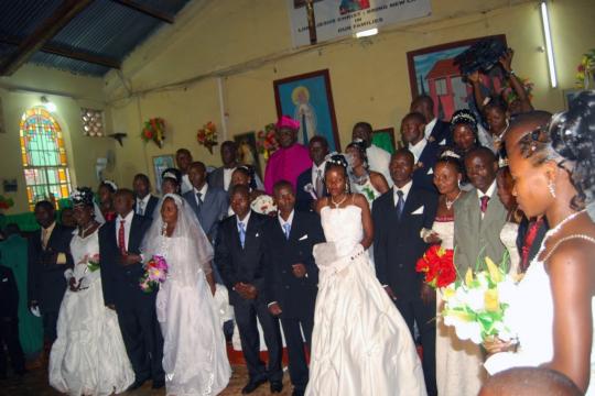 Because cost can be an obstacle to marriage, churches sometimes sponsor multi-couple weddings.