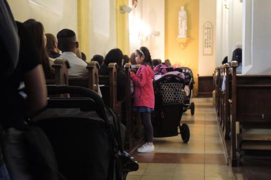 Compared to other western European churches, one sees a remarkable number of children and strollers at Sunday Masses at St. Paul's, Bergen.